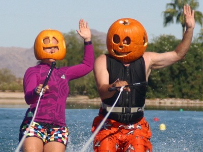 Susan Talarico Waterskiing on Halloween